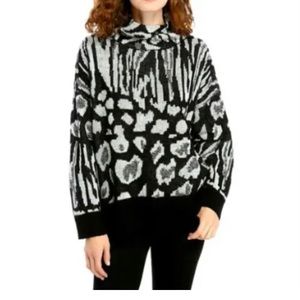 Women’s Black & White Animal Print Sweater